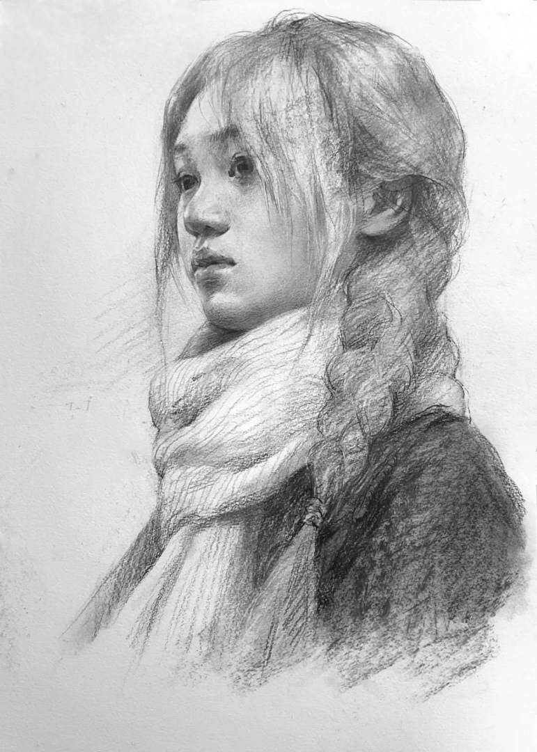 厚一优秀学员校藏作品-素描头像